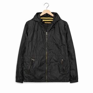 Etiqueta Negra Black Hooded Lightweight Jacket | Full Zip | Adjustable Hem